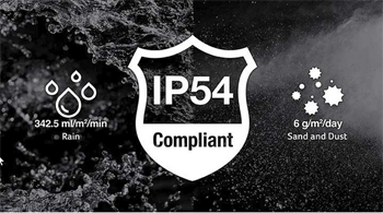 Conformité IP54 pluie et poussière